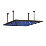 Oil Rubbed Bronze Square Color Changing LED Rain Shower Head