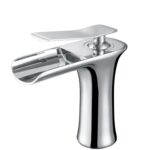 Vienna Waterfall Bathroom Sink Faucet In White