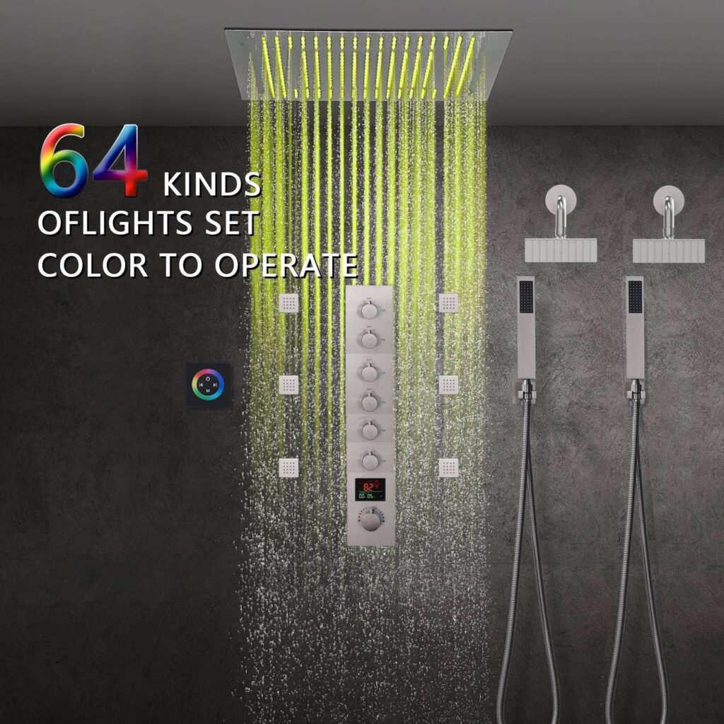 LED rainfall shower head design