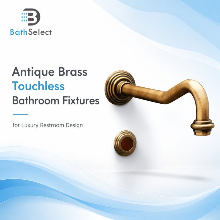 Read more about the article Antique Brass Touchless Bathroom Fixtures for Luxury Restroom Design