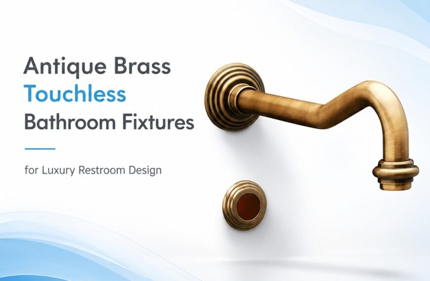 Antique Brass Touchless Bathroom Fixtures for Luxury Restroom Design