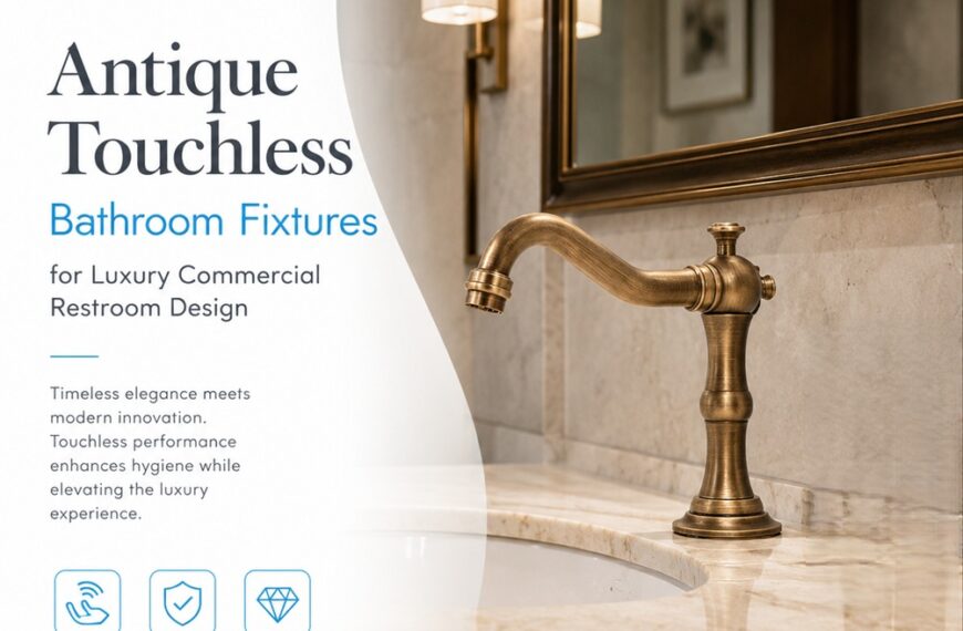 Antique Touchless Bathroom Fixtures for Luxury Commercial Restroom Design