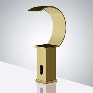 Read more about the article Brushed Gold Waterfall & Naples Gold Touchless Faucet Set Review