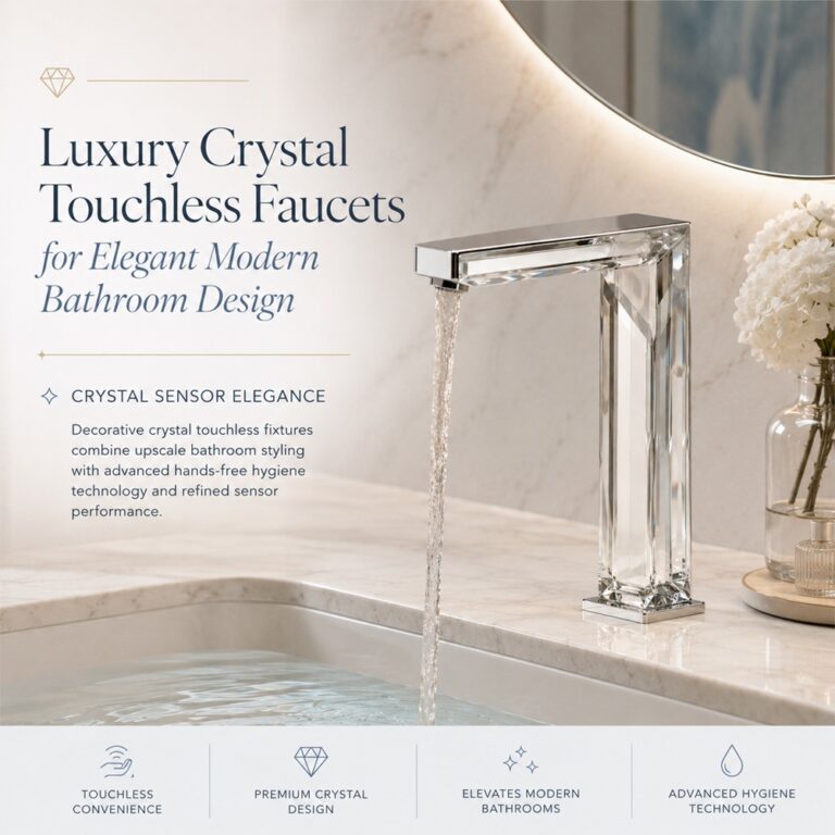 Read more about the article Luxury Crystal Touchless Faucets for Elegant Modern Bathroom Design