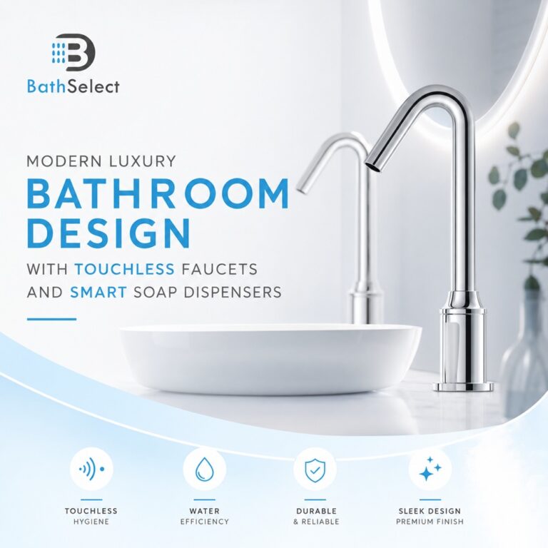 Read more about the article Modern Luxury Bathroom Design with Touchless Faucets and Smart Soap Dispensers