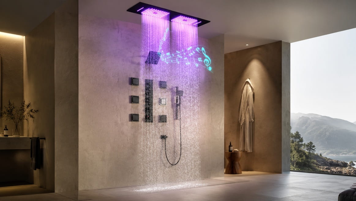 Read more about the article Modern Shower System Collection: LED, Music, Rainfall & Digital Designs