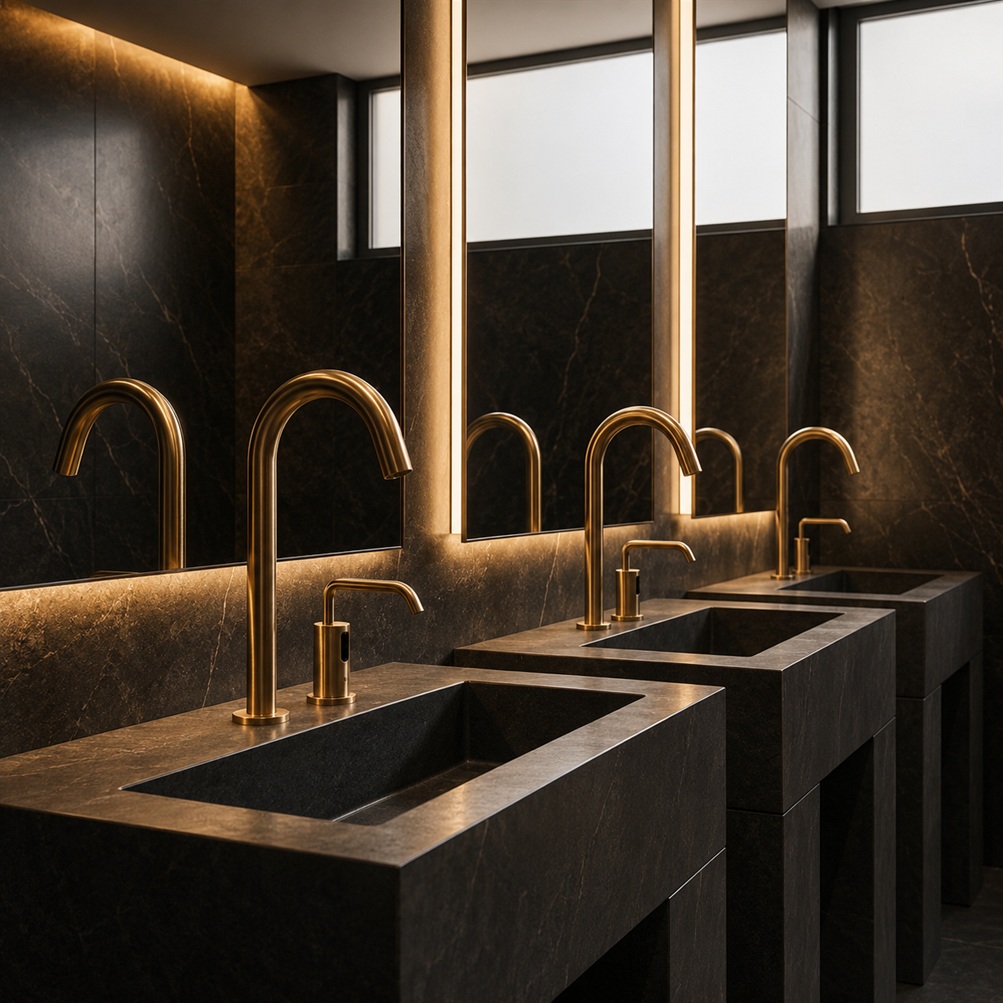 Contractor installation planning for commercial bathroom faucet and restroom fixture performance